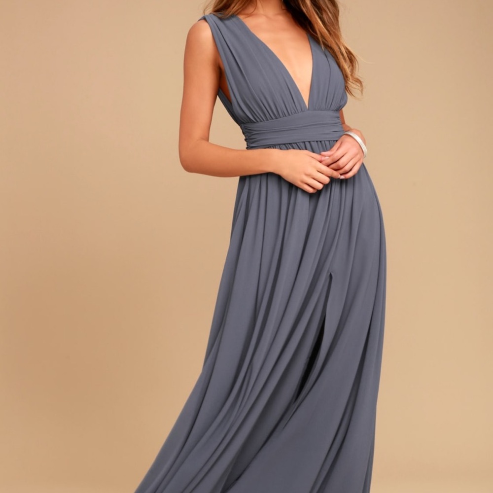 Lulus Heavenly Hues Denim Blue Maxi Dress